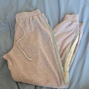 Women's Heathered Purple Joggers with Leopard Print Side Accent